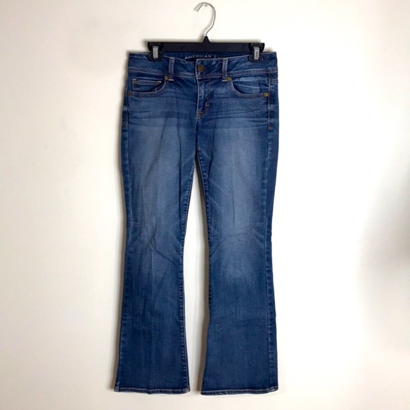 American eagle dark denim kick boot super stretch jeans size 4 short - Picture 1 of 12